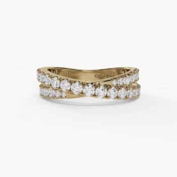 Diamond Criss-Cross Band 14k yellow gold